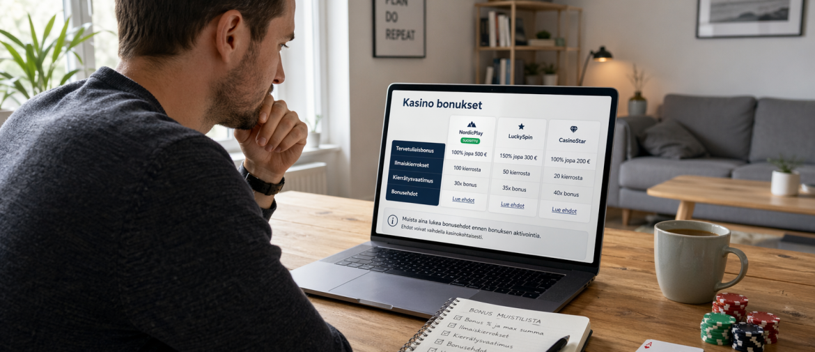 Kasino bonukset selitettynä: näin ymmärrät bonusehdot oikein